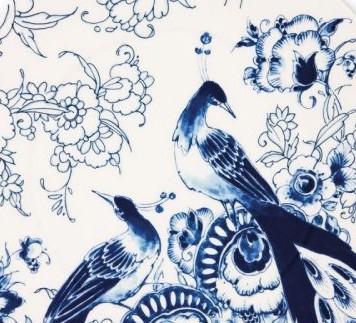 Delfts Blauw geschilderde vogels